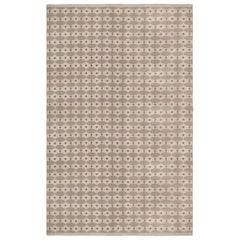 Mid-20th Century Dots and Ovals, Brown, Beige Swedish Flat-Weave Wool Rug