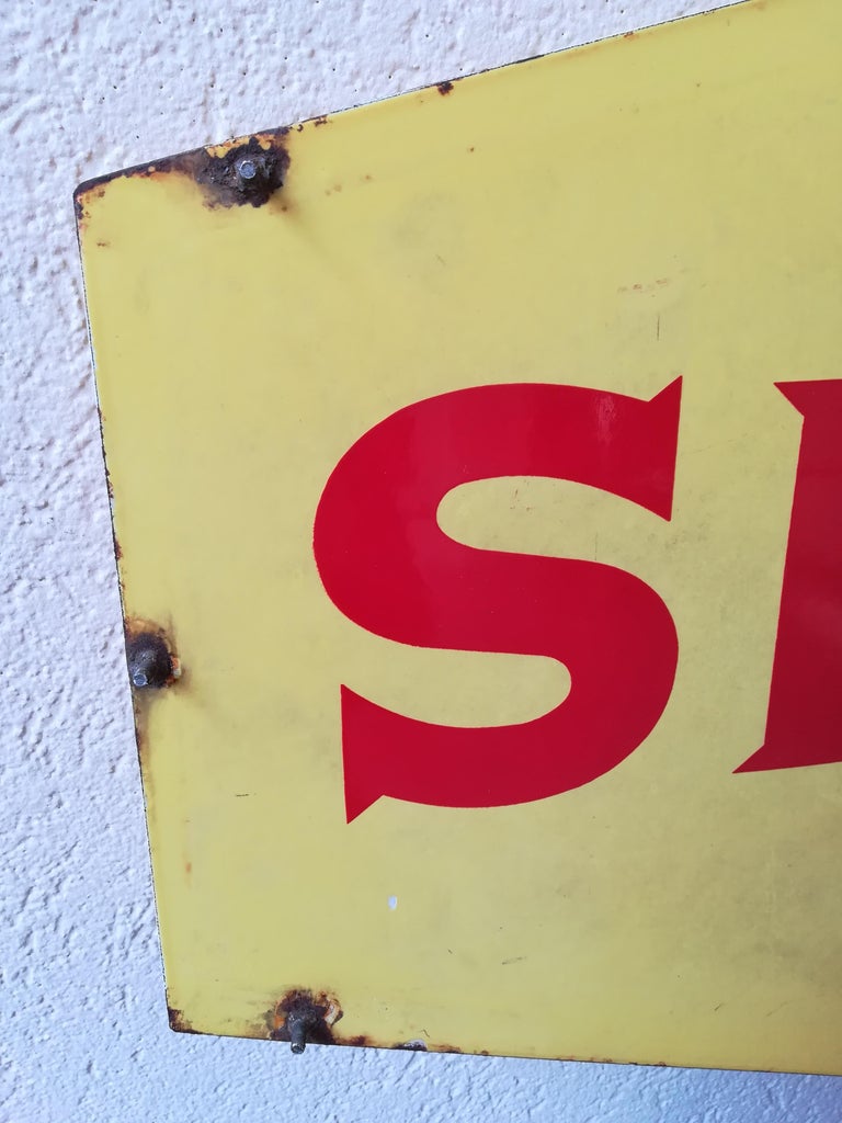 Mid-20th Century Double Side Enamel Italian Textile Machine Singer Sign ...