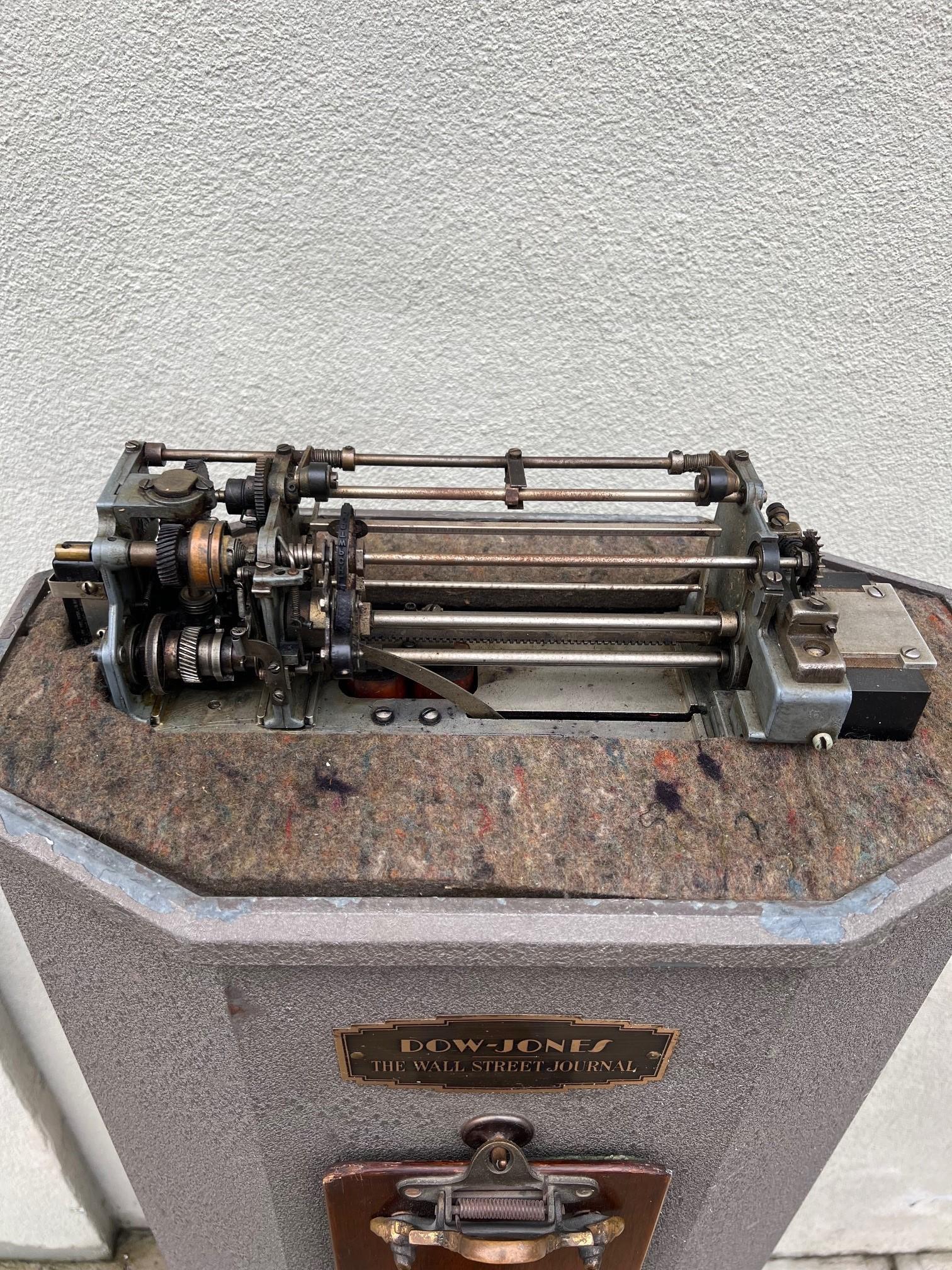 Mid-20th Century Dow Jones Wall Street Journal Broad Tape Ticker Tape Machine For Sale 3