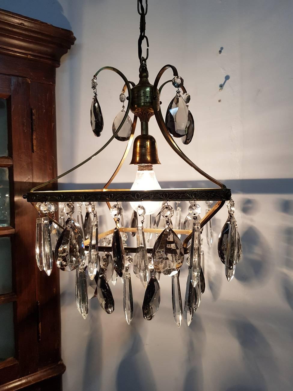 Mid-20th Century Dutch Glass Chandelier For Sale 2