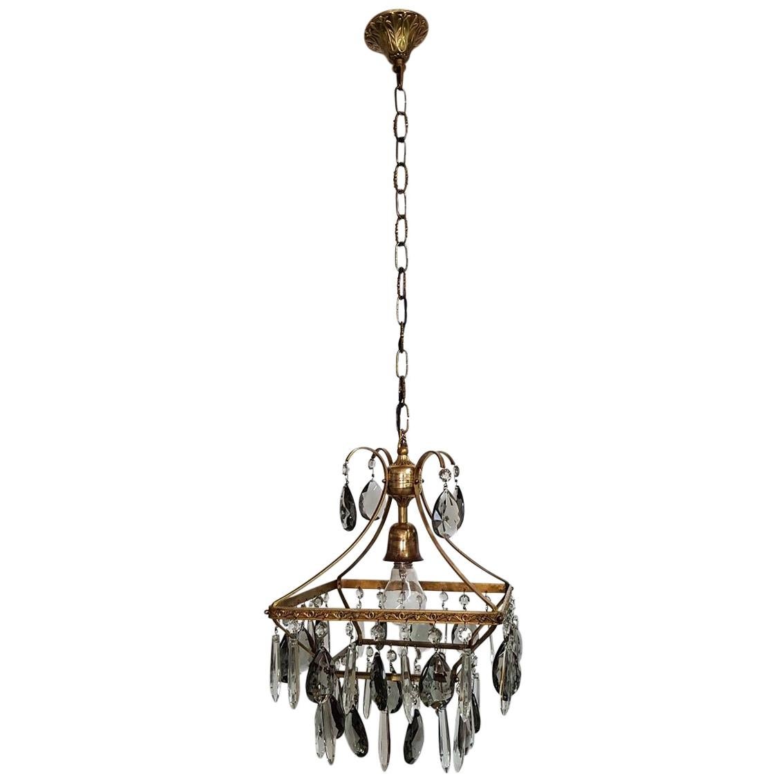 Mid-20th Century Dutch Glass Chandelier For Sale