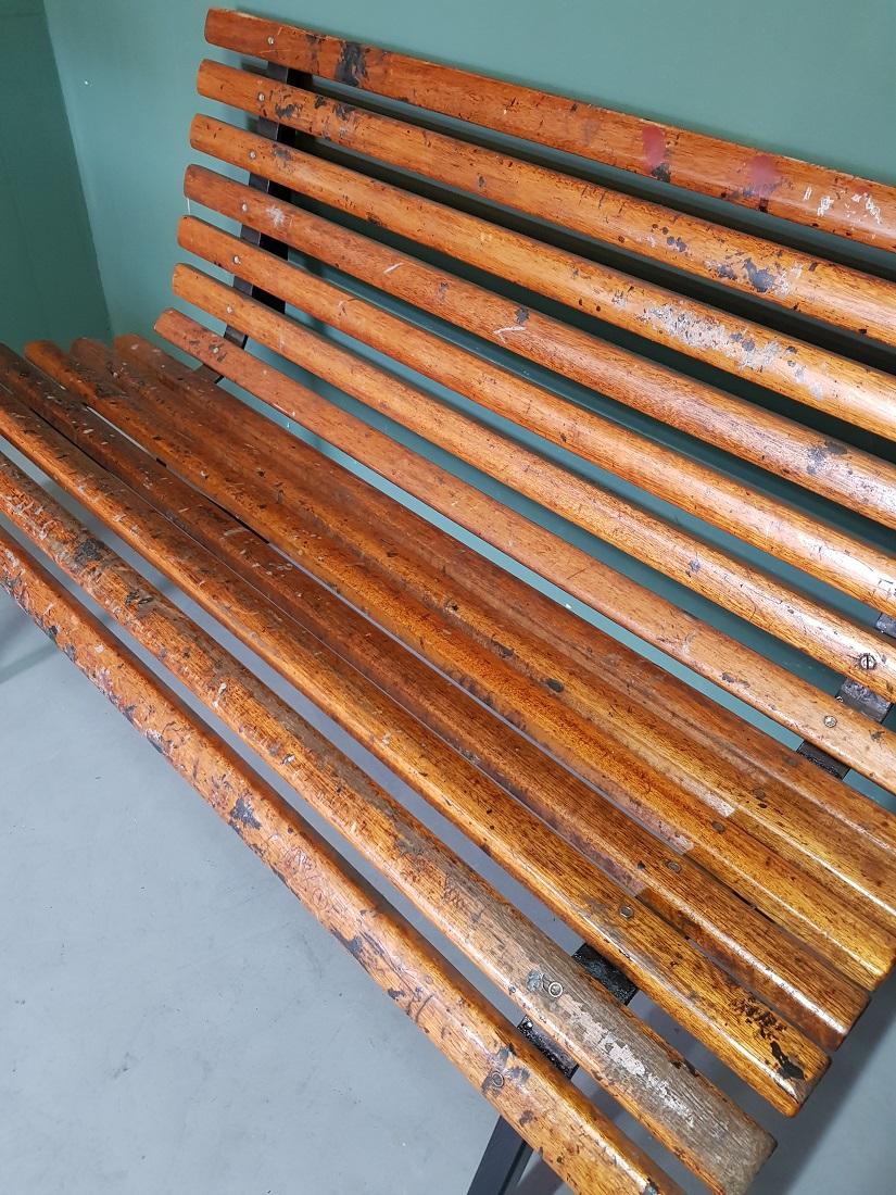 Metal Mid-20th Century Dutch Industrial Dressing Room Bench from a Shipyard