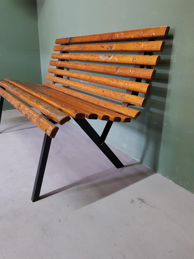 Mid-20th Century Dutch Industrial Dressing Room Bench from a Shipyard 1