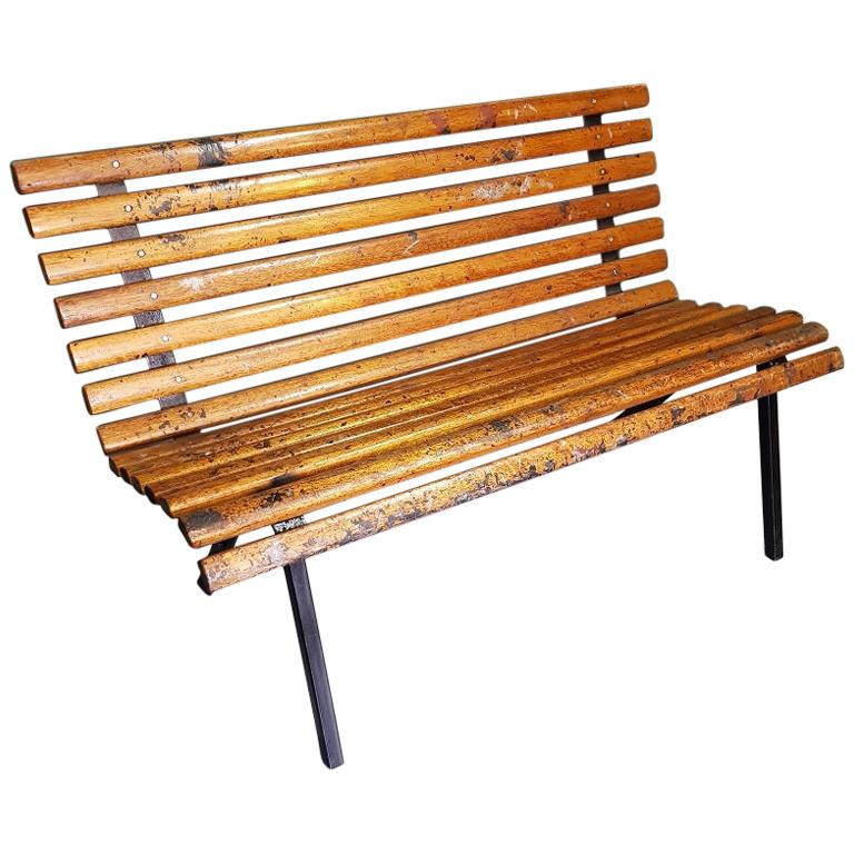 Mid-20th Century Dutch Industrial Dressing Room Bench from a Shipyard
