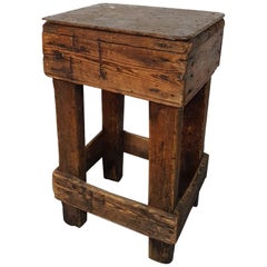 Mid-20th Century Dutch Wooden Shipyard Stool