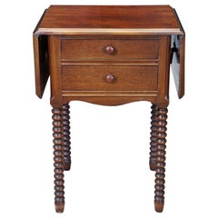 Retro Mid-20th Century Early American Style Dropleaf Side End Accent Table Nightstand