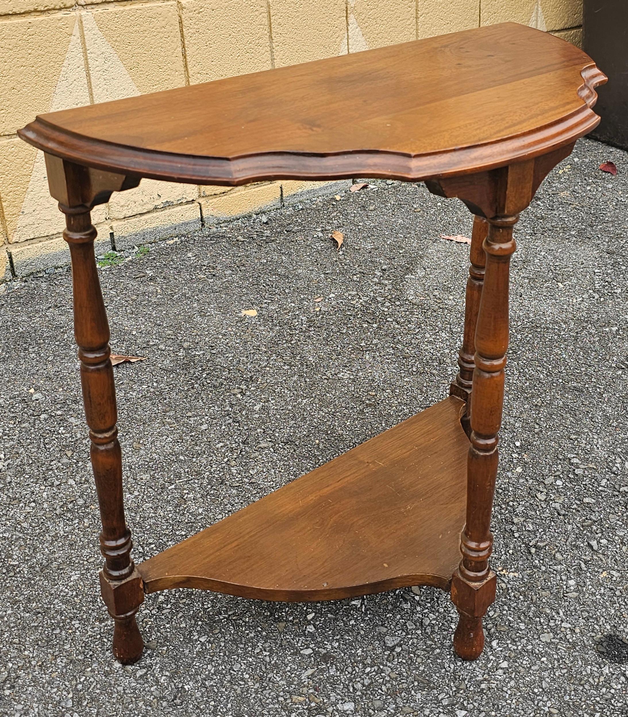 Stained Mid 20th Century Edwardian Style Tiered Mahogany Console Table For Sale