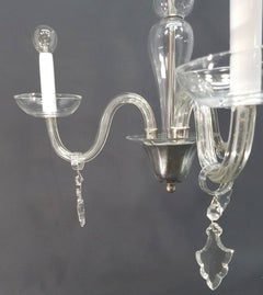 Mid-20th Century Eight-Arm Crystal Chandelier