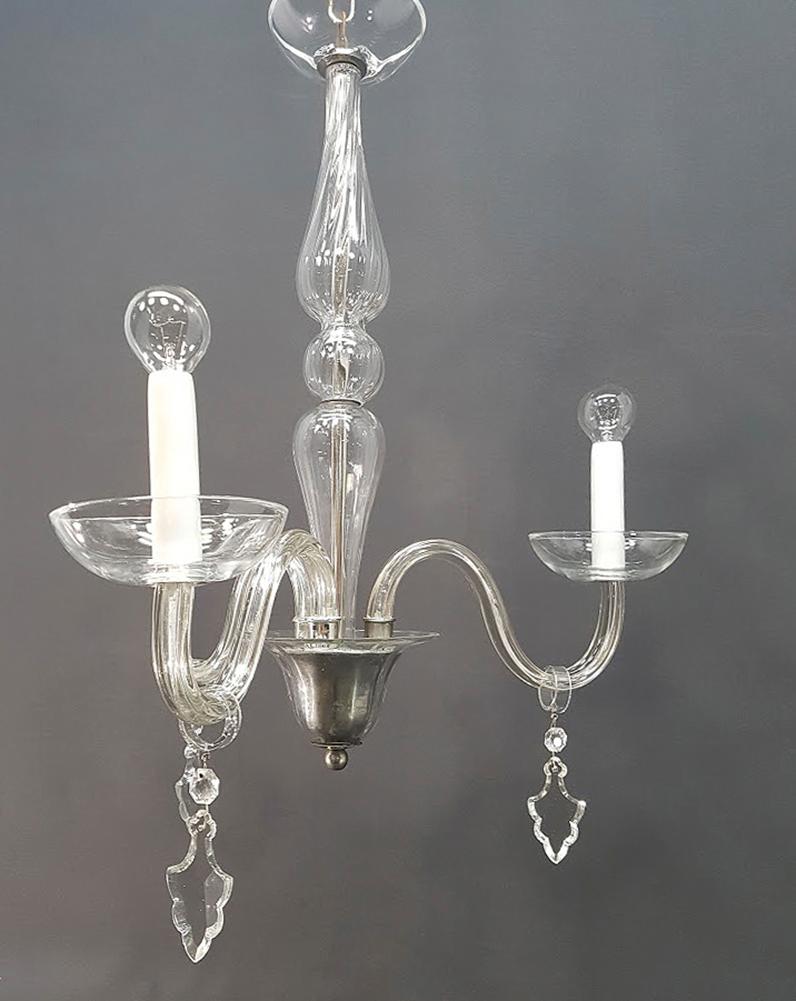 Mid-20th Century Eight-Arm Crystal Chandelier In Good Condition For Sale In Valencia, Spain