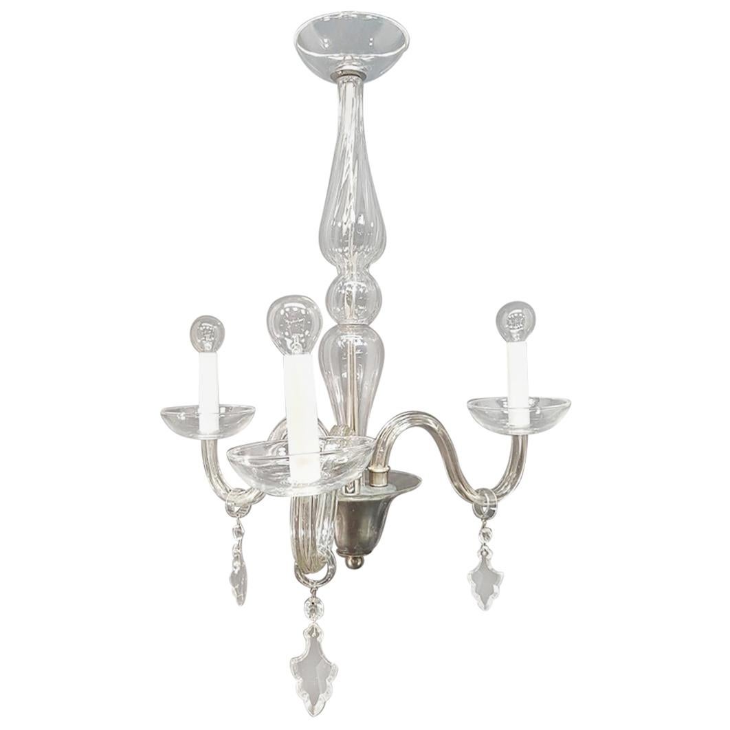 Mid-20th Century Eight-Arm Crystal Chandelier For Sale