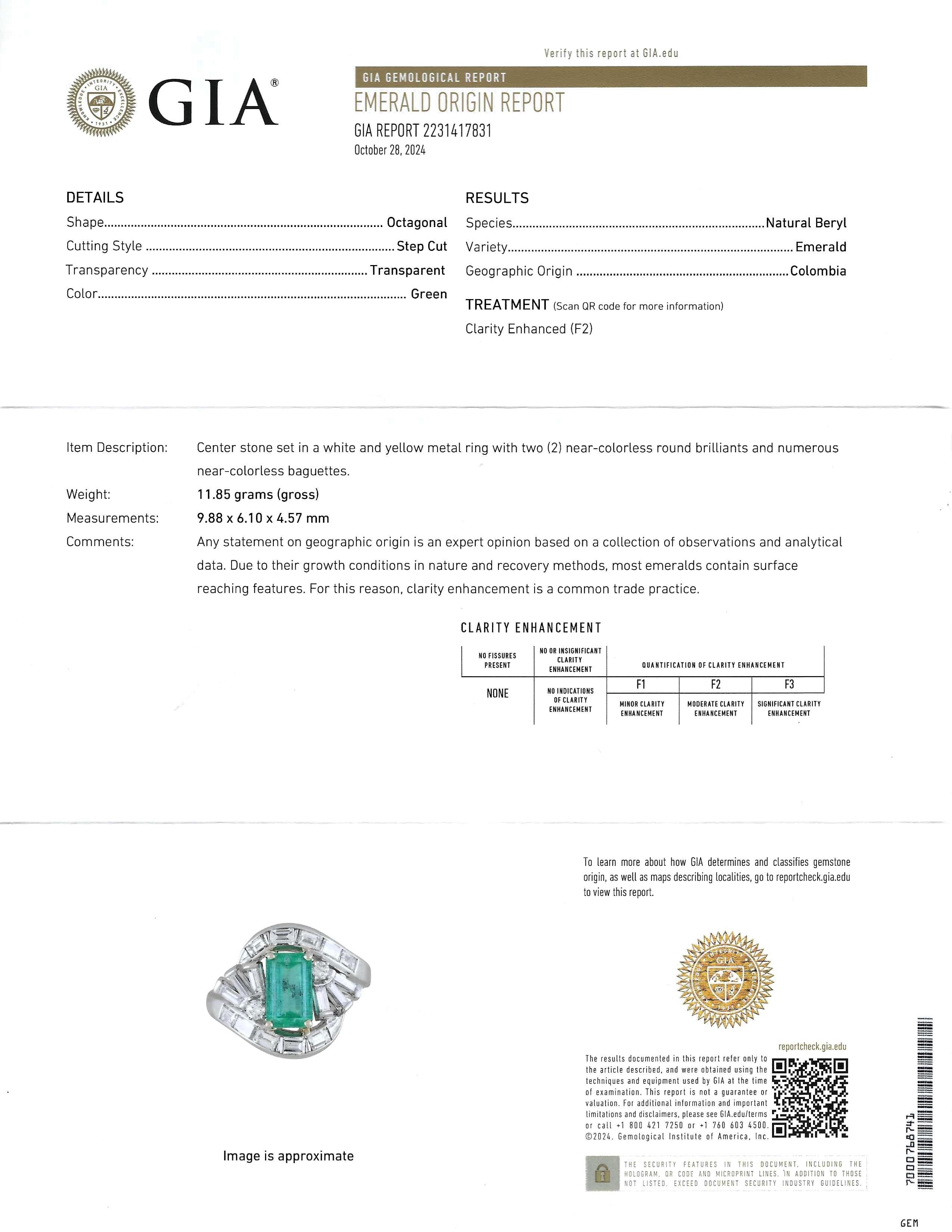 Mid-20th Century Elegance and Style in Platinum, Emerald and Diamonds For Sale 7