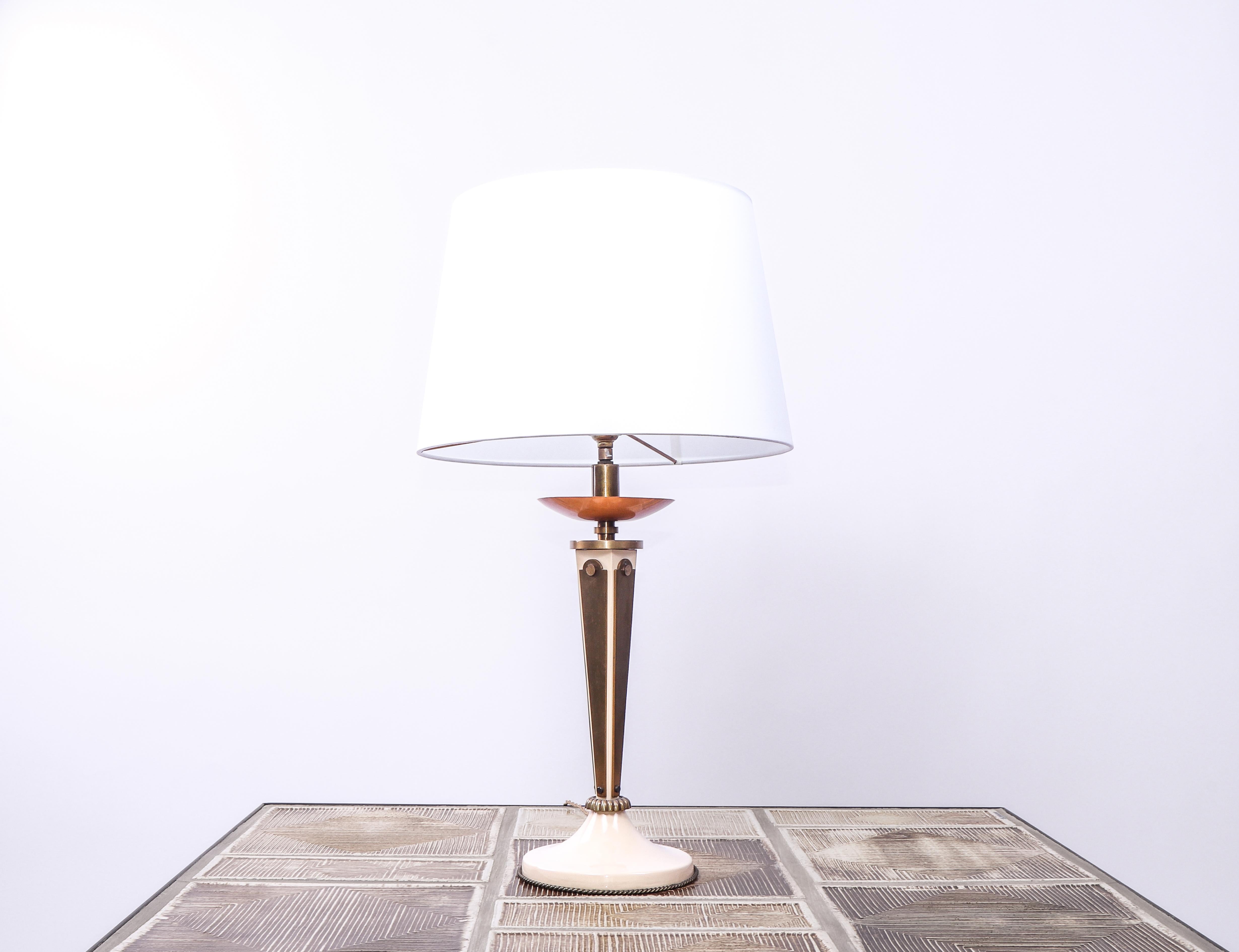 Exquisite table lamp by French Decorator Gilbert Poillerat. 

See page 323 of 'Gilbert Poillerat, maitre ferronier', 1992.