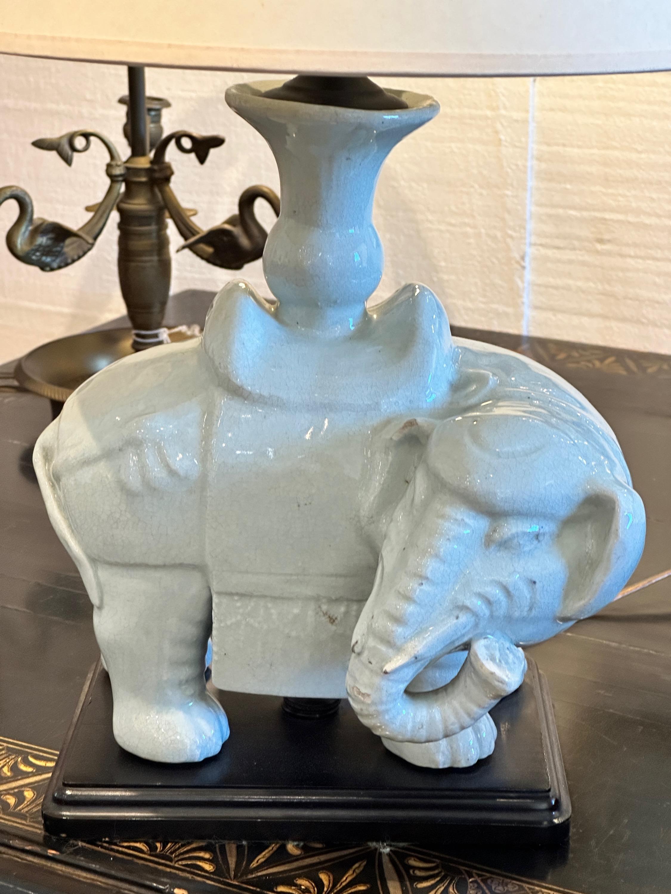 Mid 20th Century Elephant Lamp In Good Condition For Sale In Charlottesville, VA