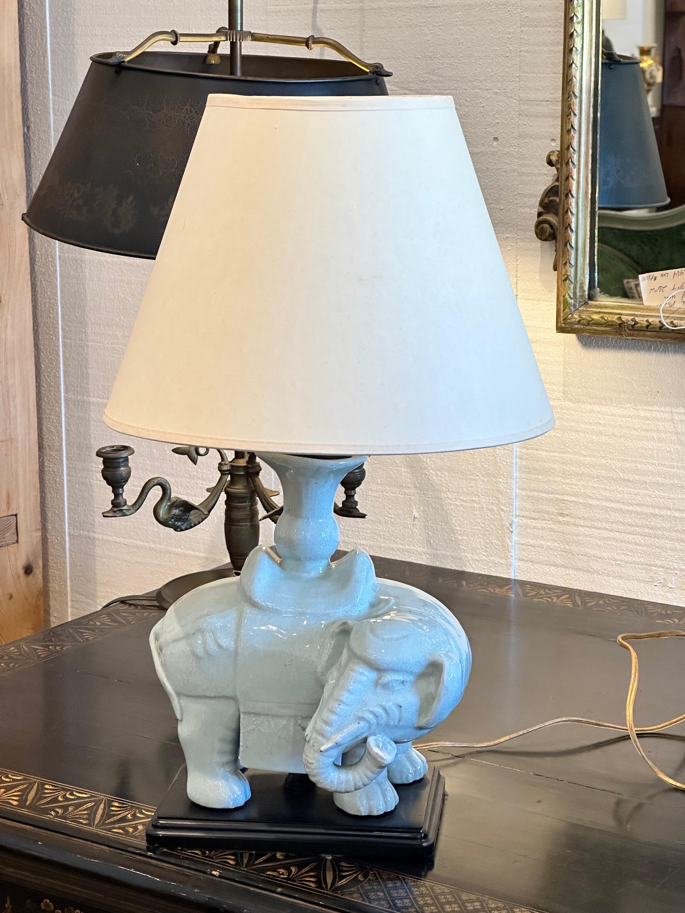Ceramic Mid 20th Century Elephant Lamp For Sale