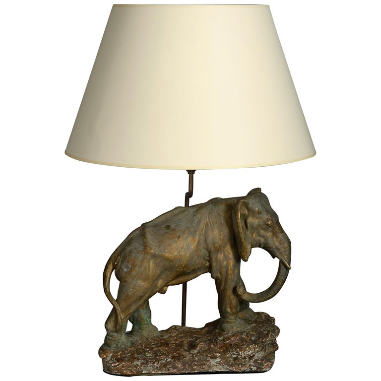 Mid-20th Century Elephant Lamp For Sale at 1stDibs