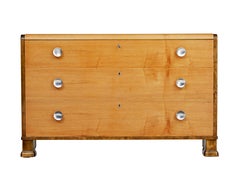 Mid 20th century elm and birch Scandinavian chest of drawers