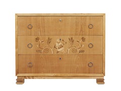 Mid-20th Century Elm and Birch Swedish Grace Chest of Drawers