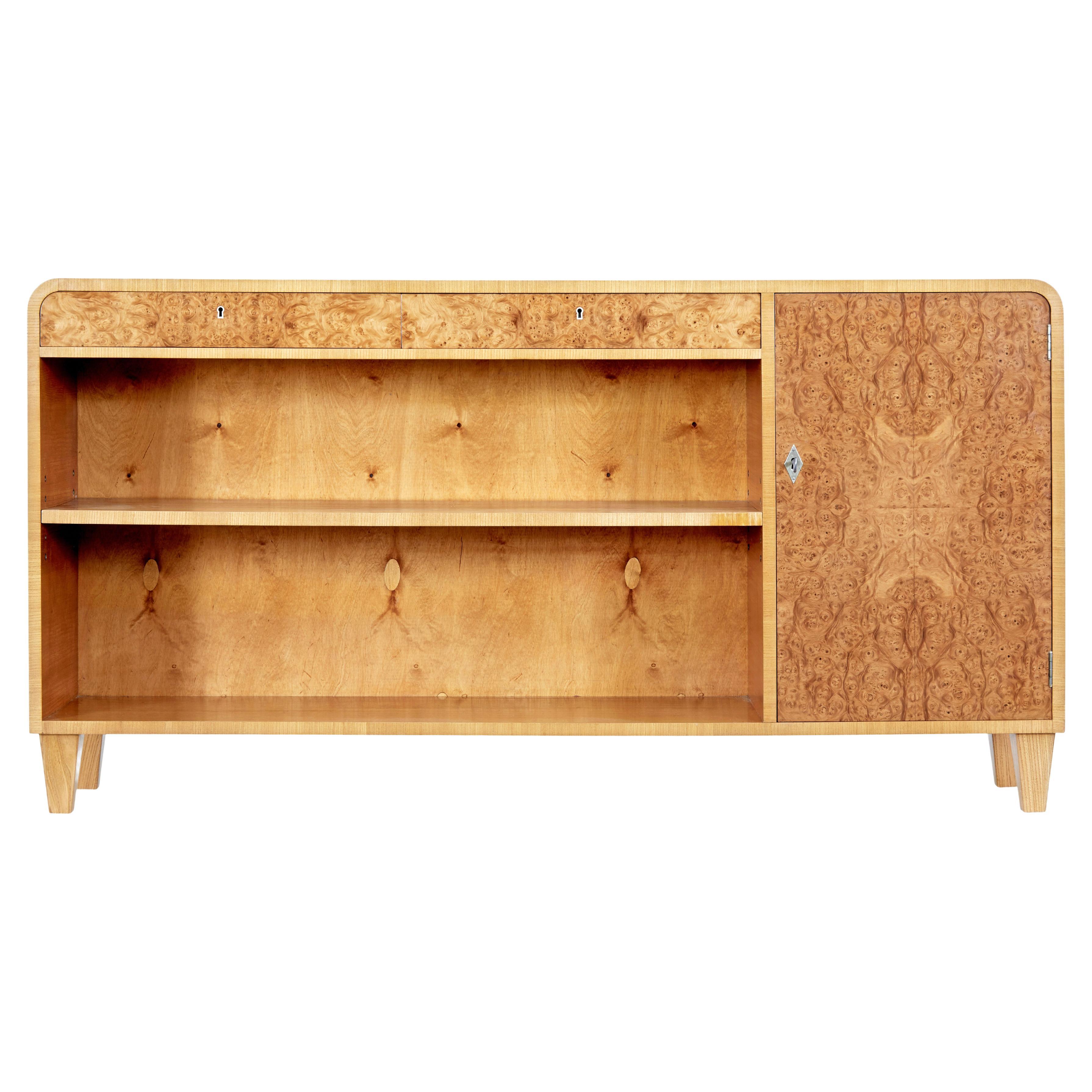 Swedish Mid Century Mahogany Low Open Bookcase at 1stDibs mid century