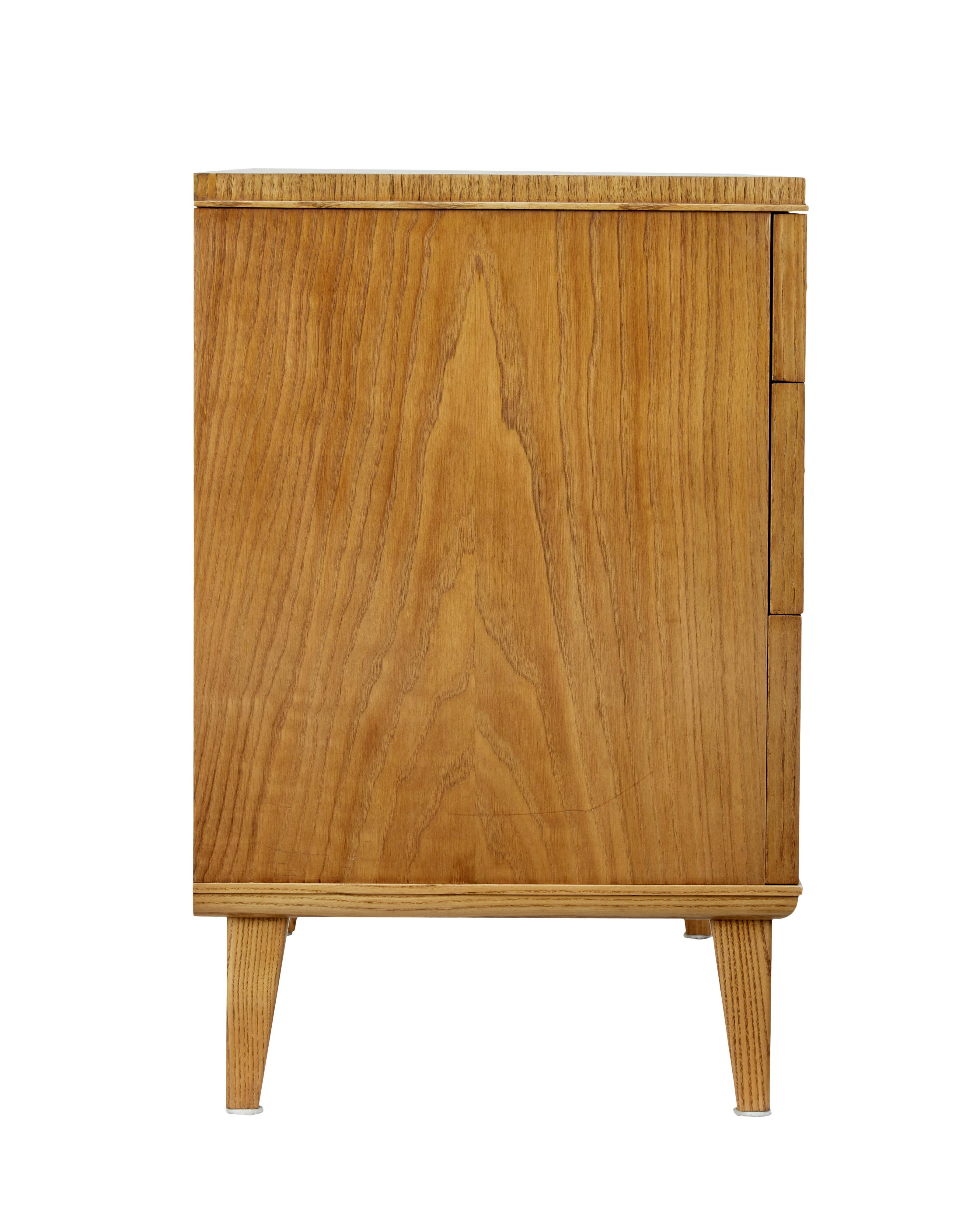 Swedish Mid-20th Century Elm Chest of Drawers by SMF Bodafors