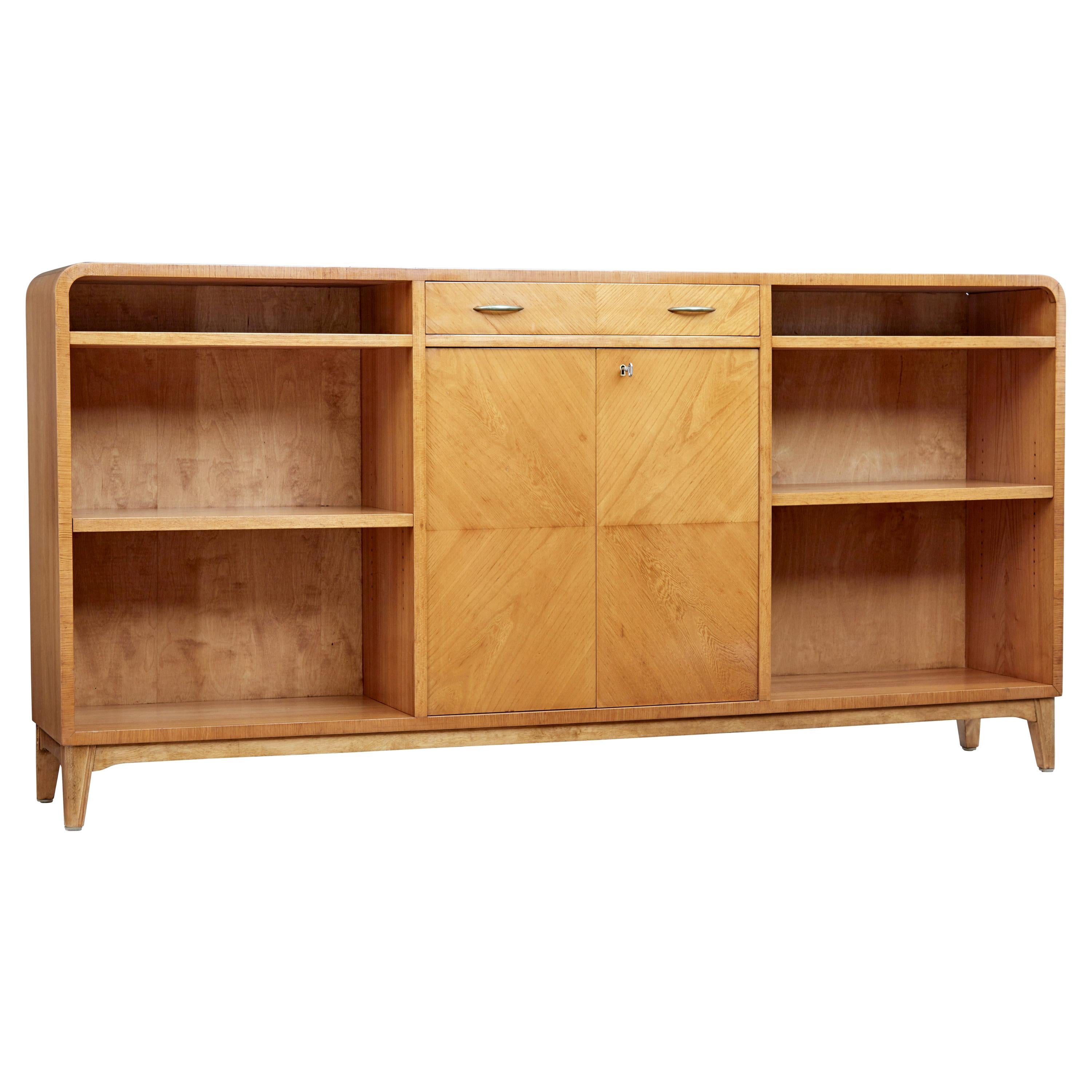 Mid-20th Century Elm Low Open Bookcase by Bodafors