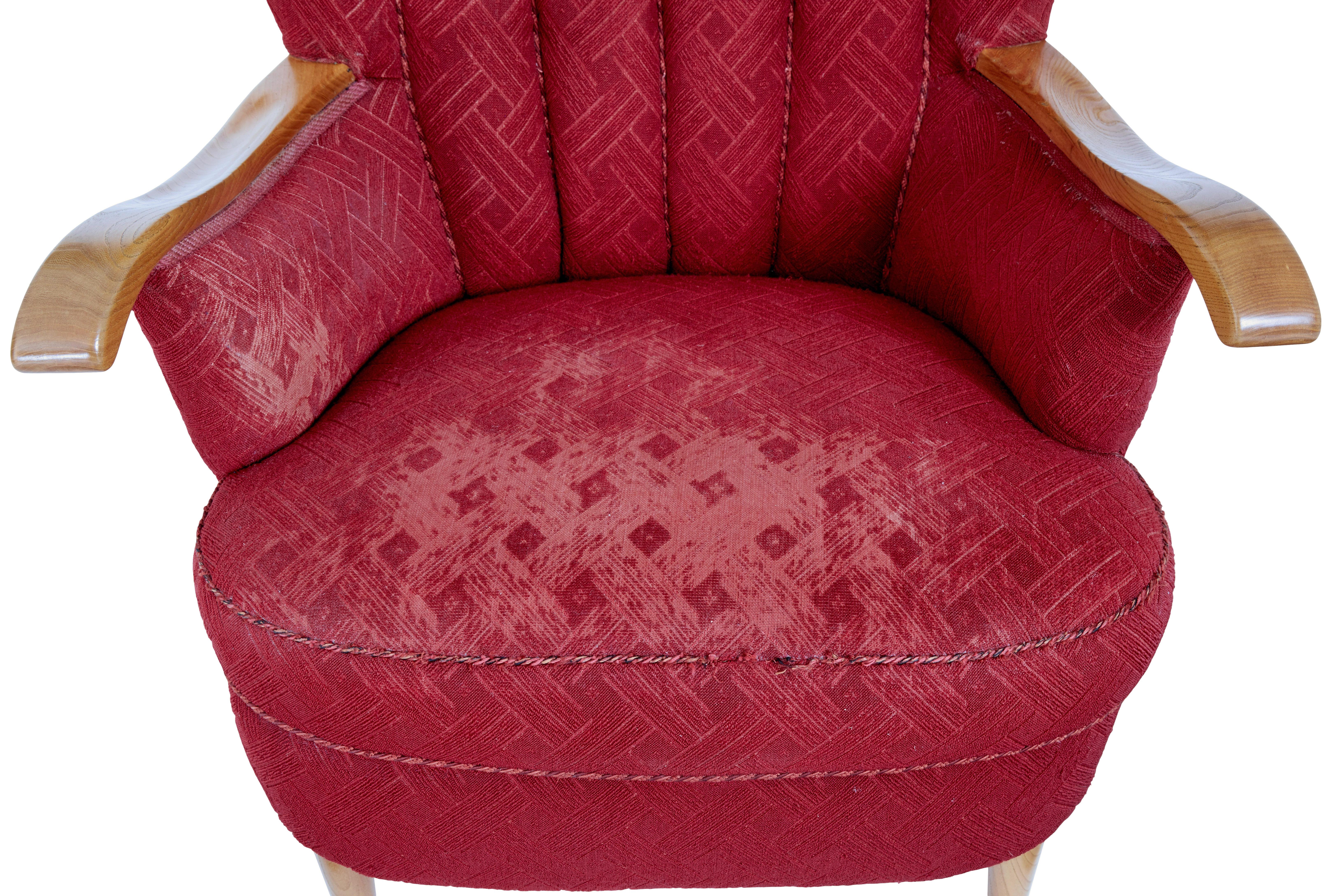 20th Century Mid-20th century elm shell back armchair For Sale