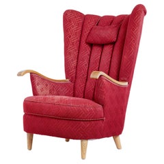 Retro Mid-20th century elm shell back armchair