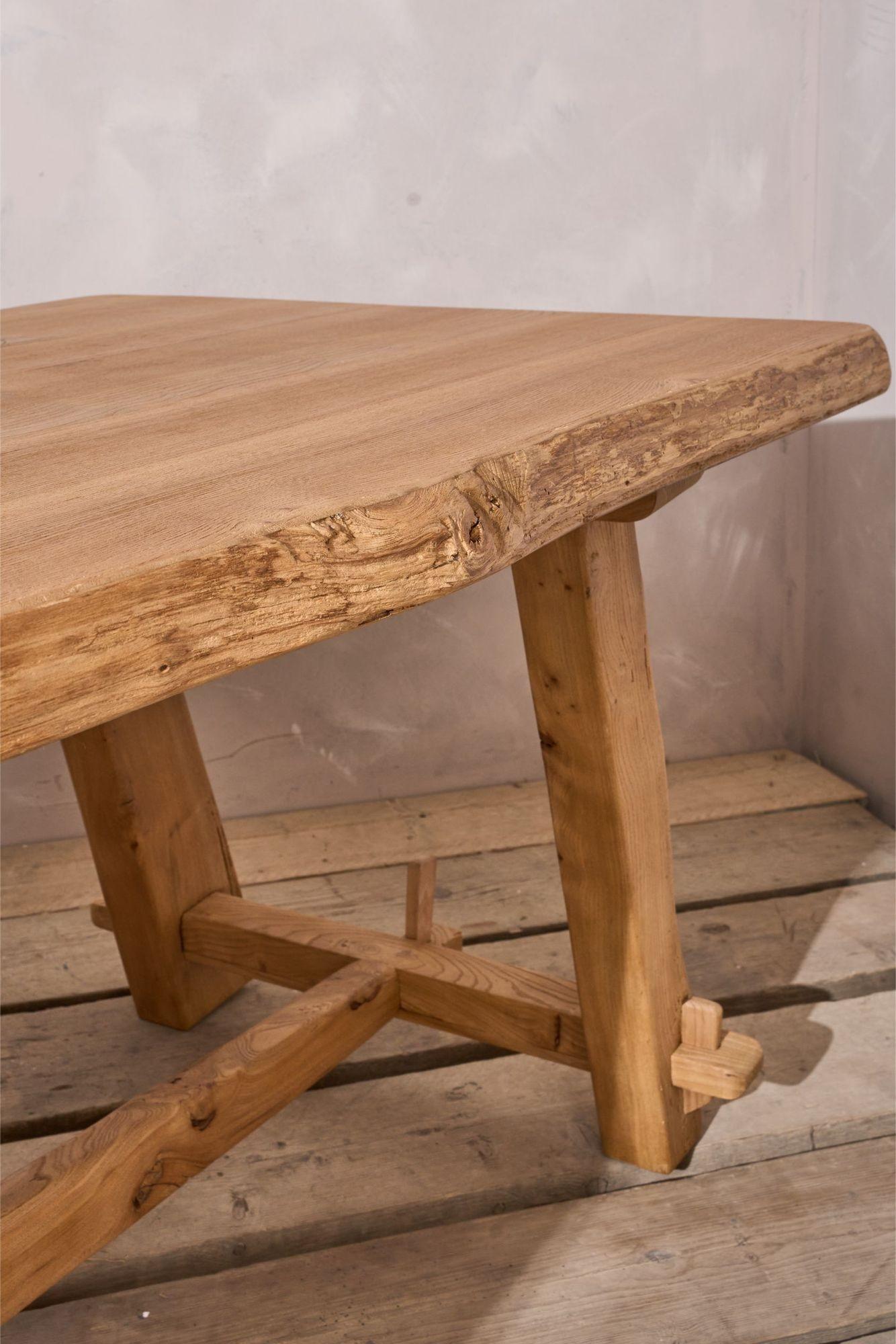 Mid 20th century Elm waney edge dining table 9