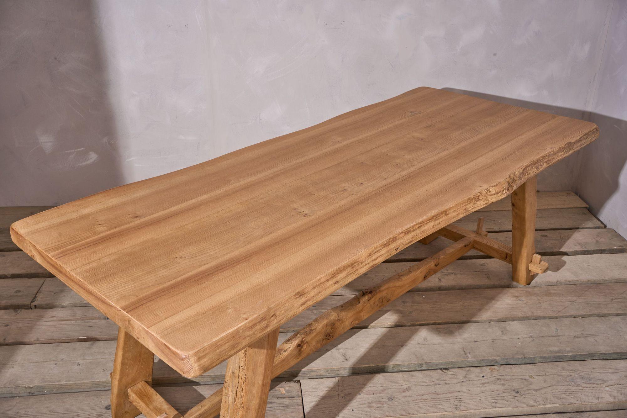 Mid 20th century Elm waney edge dining table 1