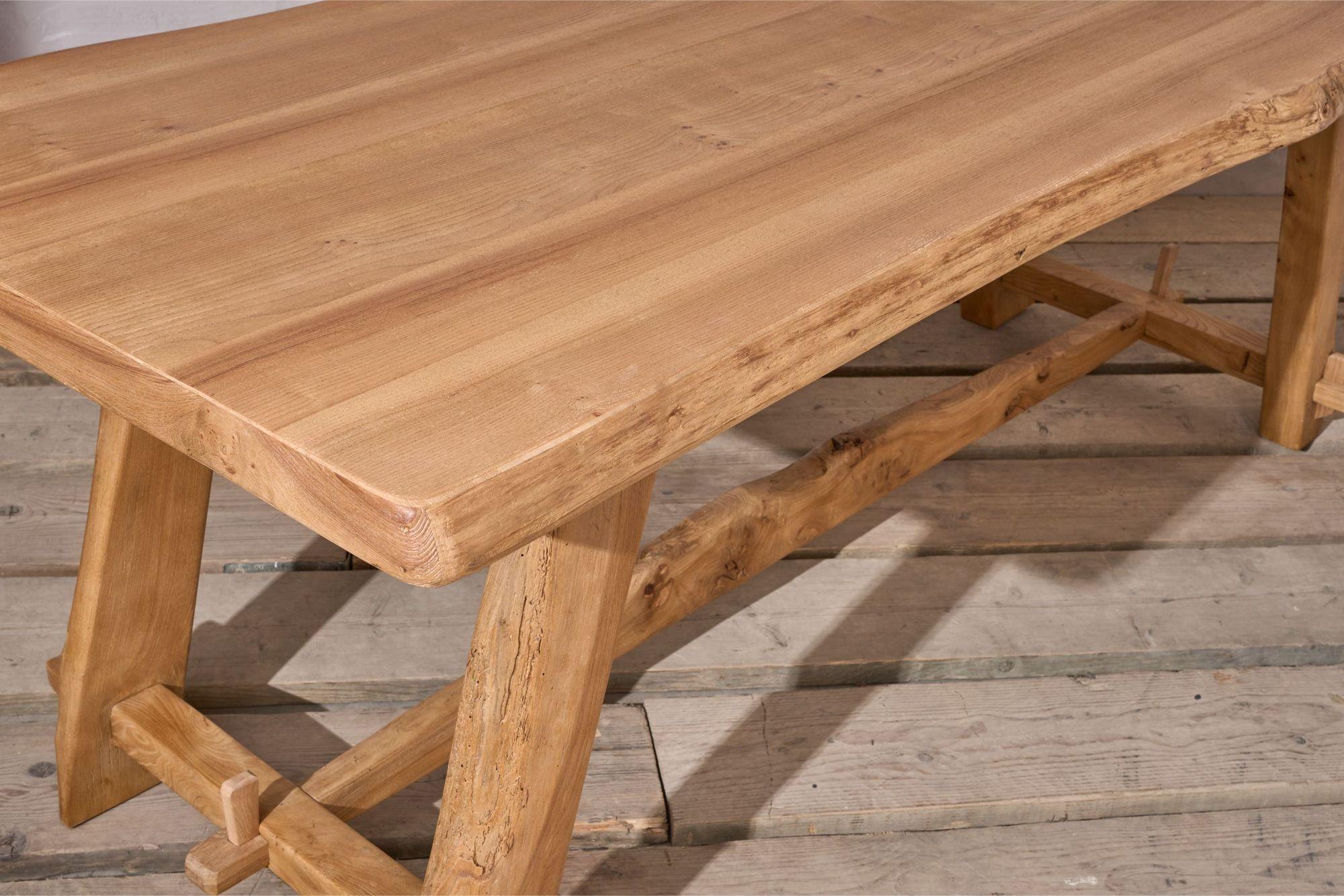 Mid 20th century Elm waney edge dining table 2