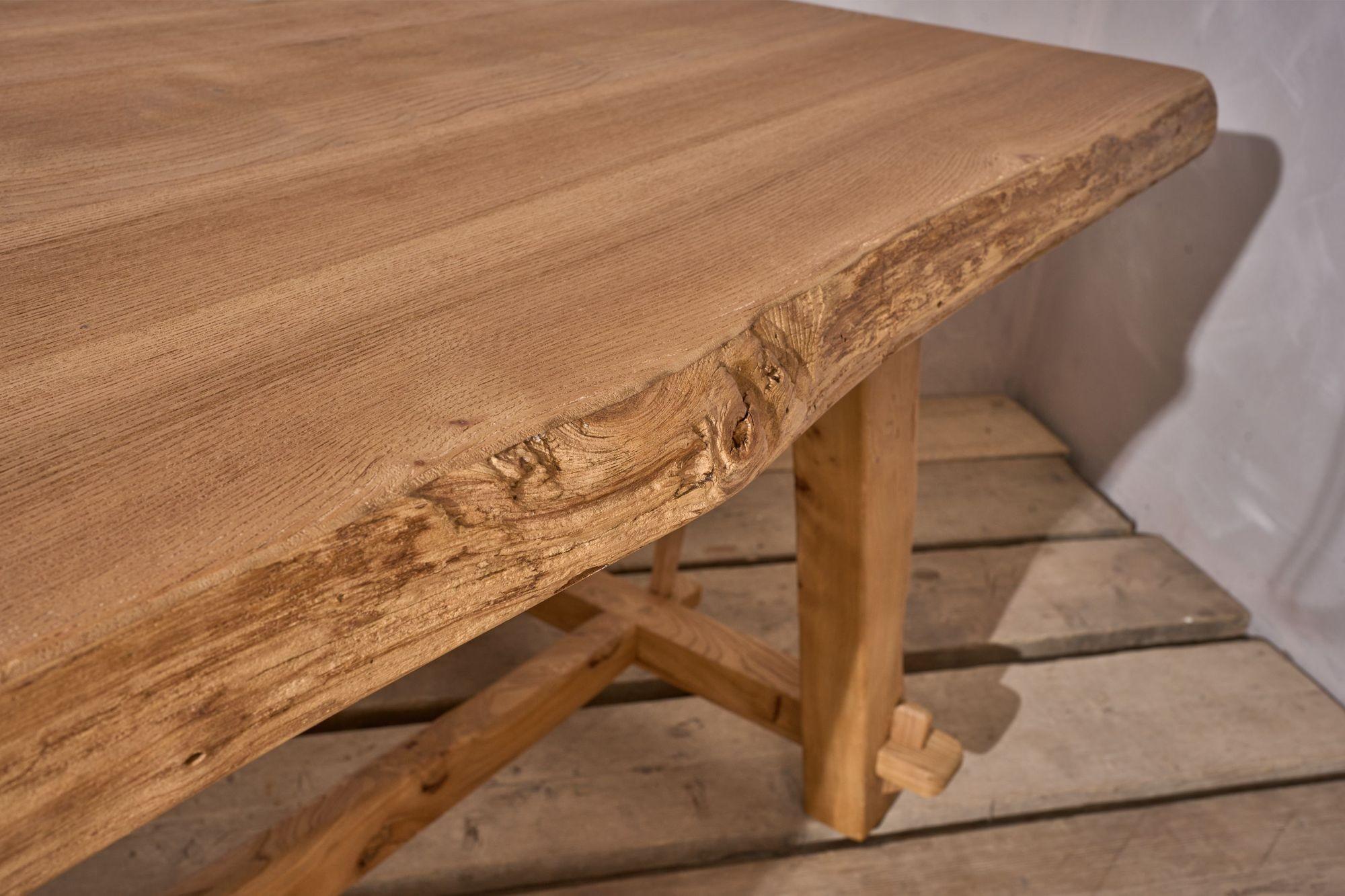 Mid 20th century Elm waney edge dining table 3