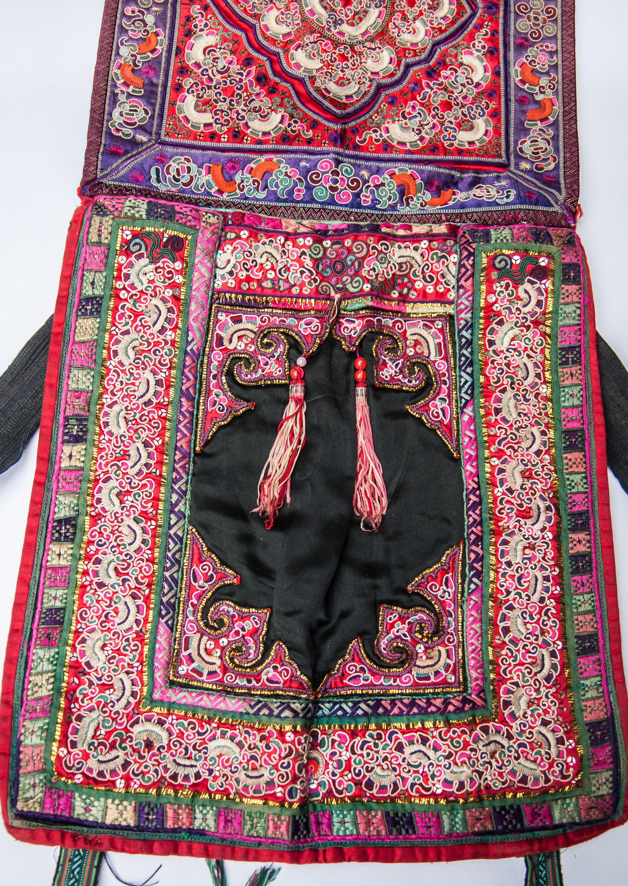Mid-20th Century Embroidered Baby Carrier, Dong People of Guizhou, South China 1