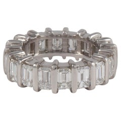 Mid-20th Century Emerald-Cut Diamond Eternity Band in Platinum, 7 carats