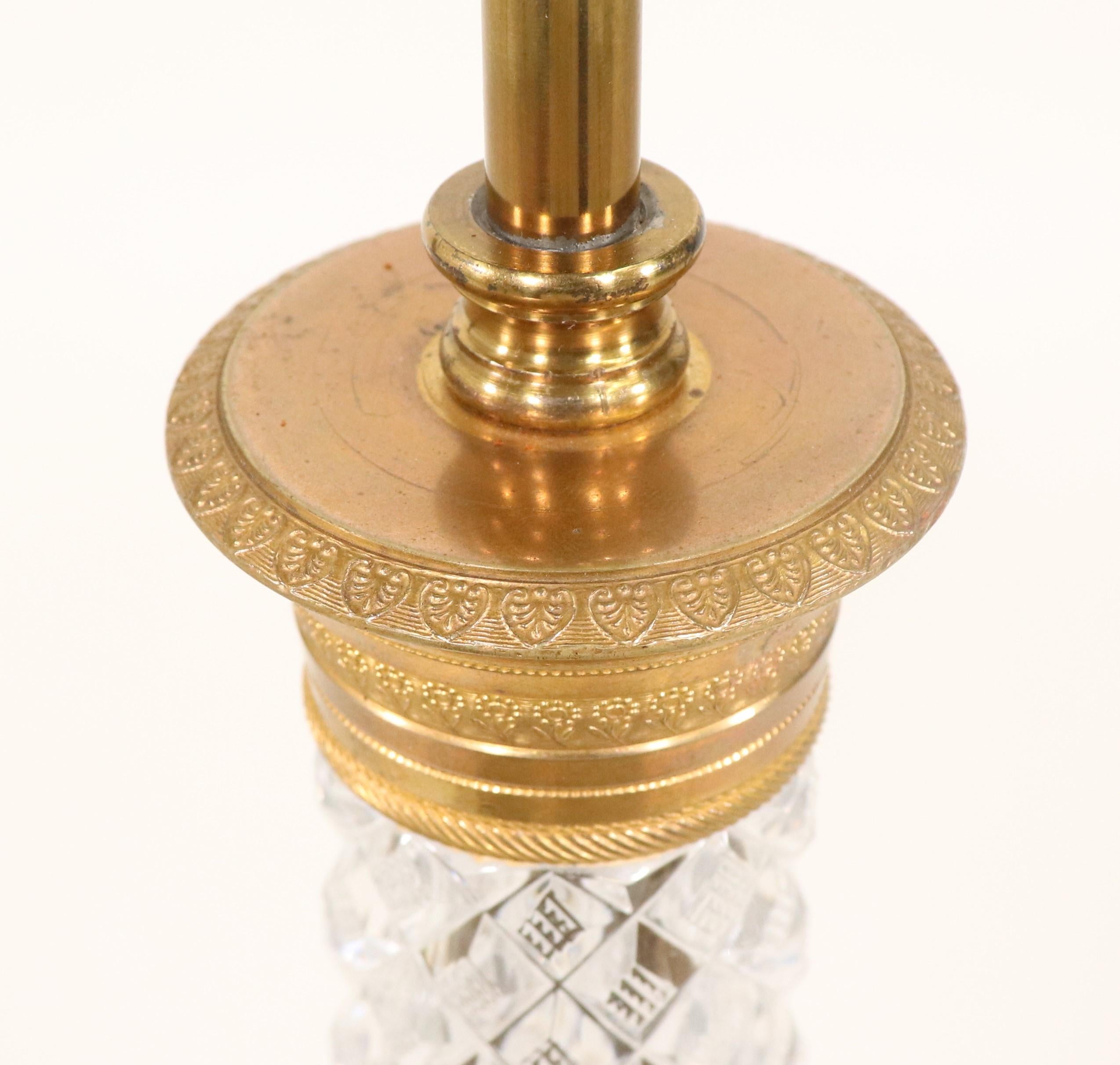 Mid-20th Century Empire Style Austrian Crystal and Gilt Bronze Table Lamp 1