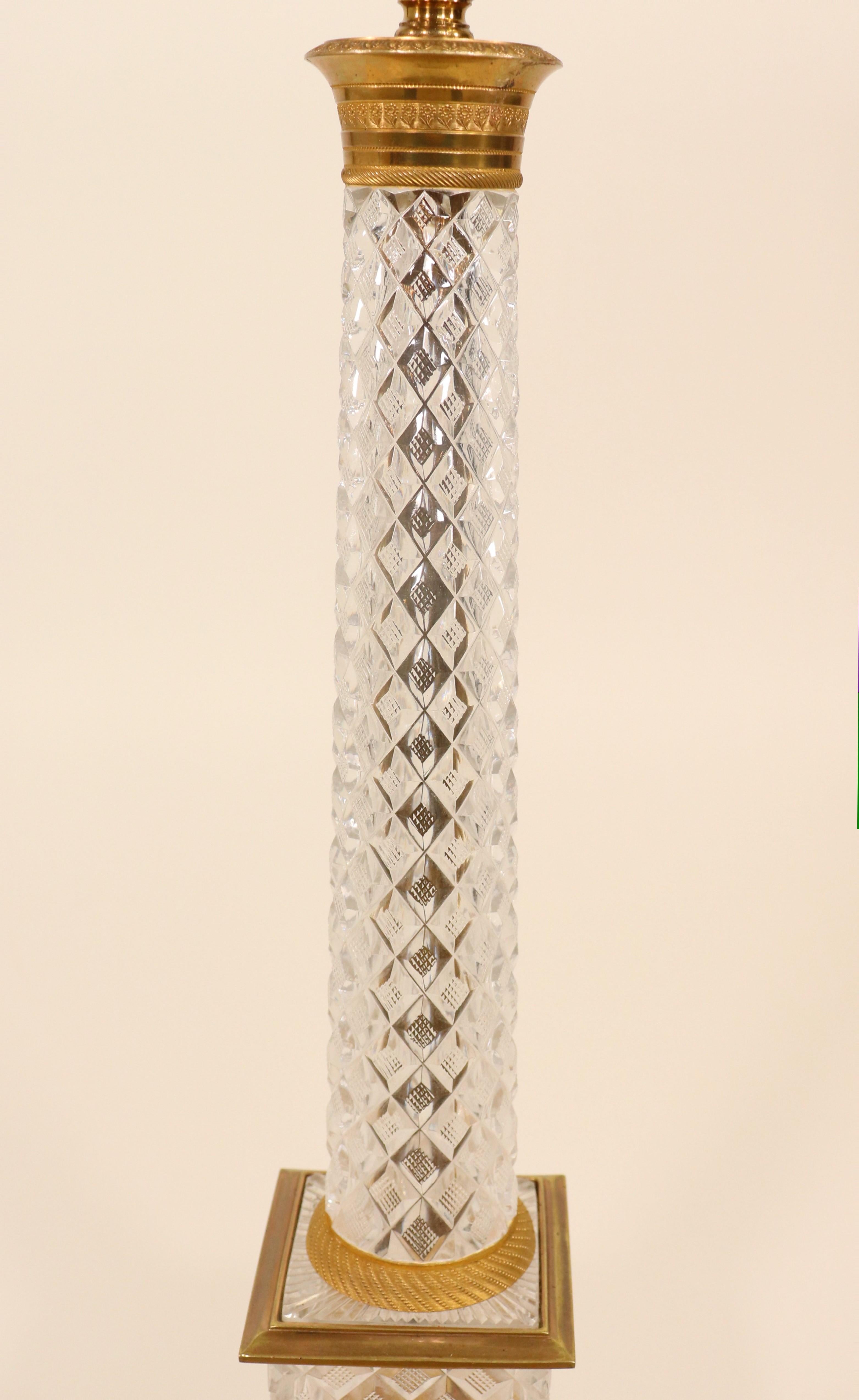 Mid-20th Century Empire Style Austrian Crystal and Gilt Bronze Table Lamp 2