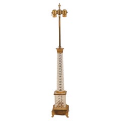 Mid-20th Century Empire Style Austrian Crystal and Gilt Bronze Table Lamp