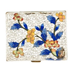 Mid-20th Century Enamel Floral Trinket Box