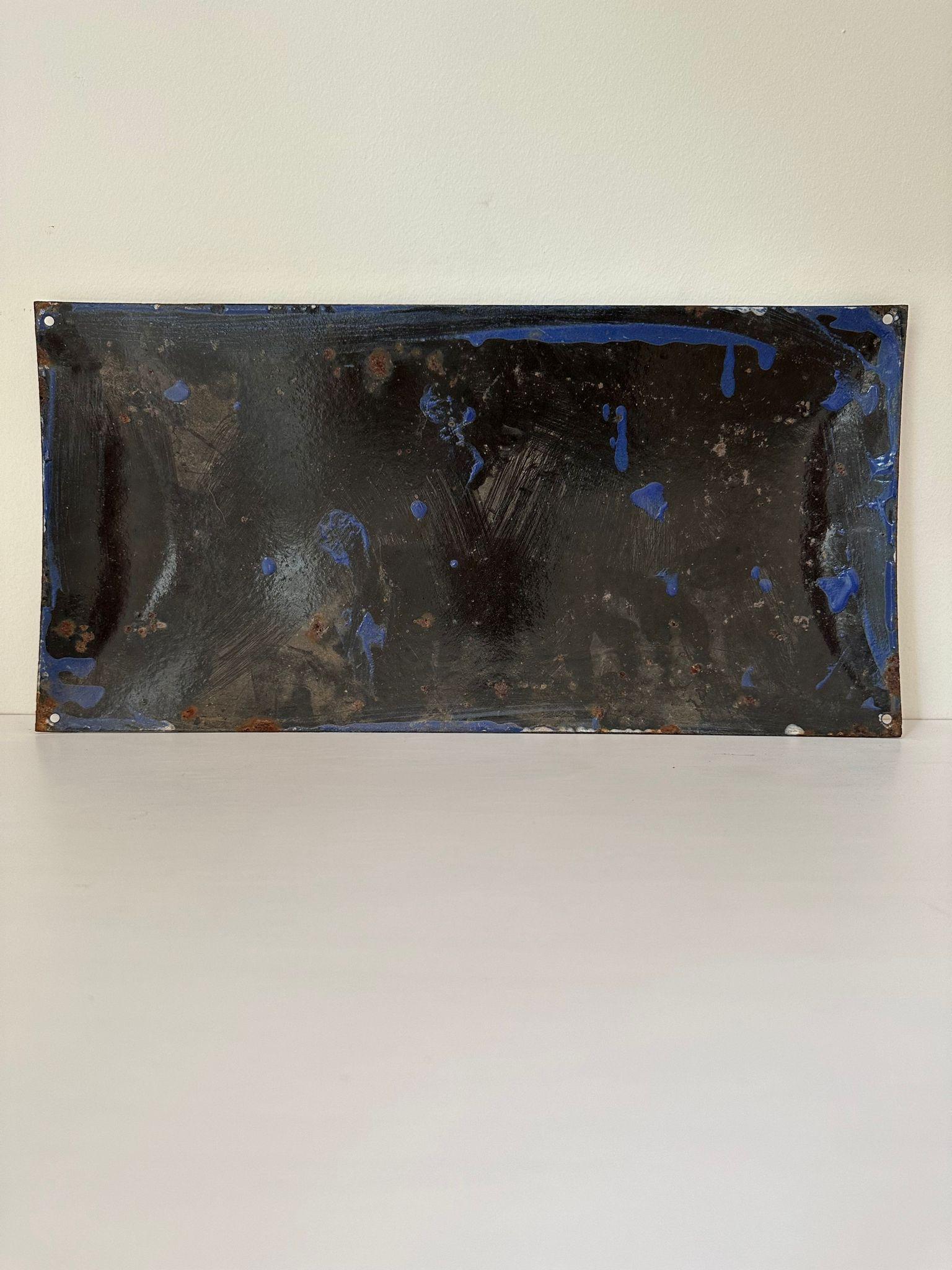 Mid-20th Century Enamel and Iron Israeli 'Shapira' Street Name Sign 1