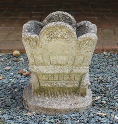 Mid-20th Century English Cast Stone Mine Shaft Cart Form Planter