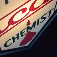 Mid-20th Century English Double Sided Illuminated Chemist Trade Sign