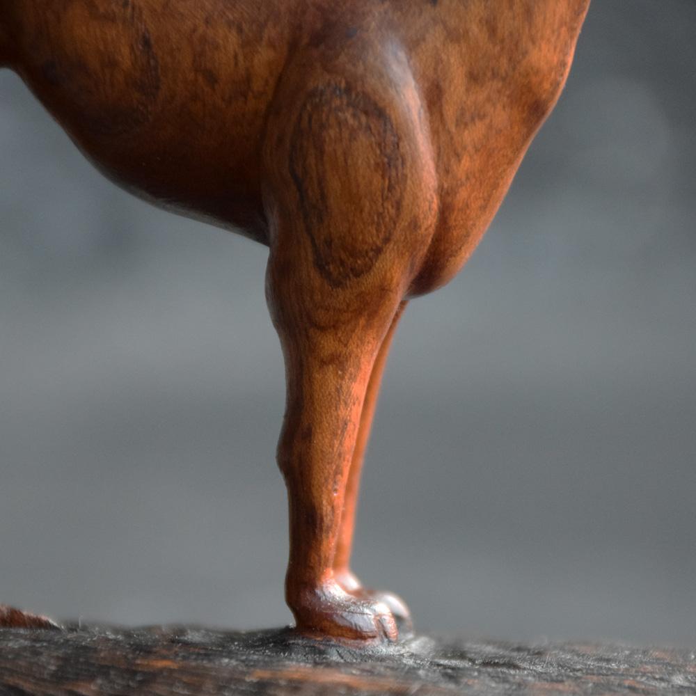 Mid-20th Century English Folk Art Carved Whippet Dog Figure 7