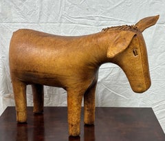 Mid 20th Century English Leather Dimitri Omersa Donkey Figure Footstool