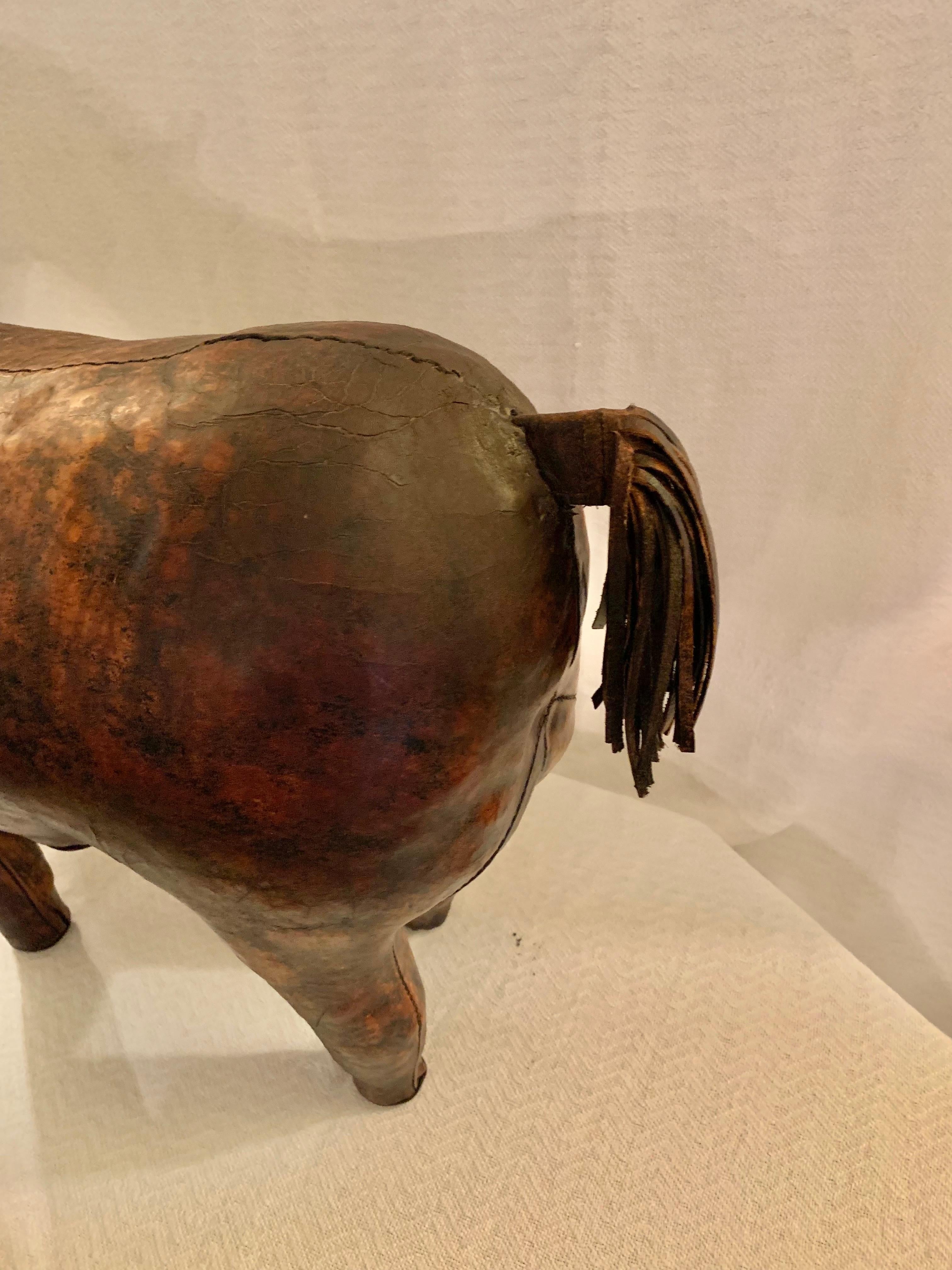 Mid 20th Century English Leather Dimitri Omersa Donkey Footstool 5