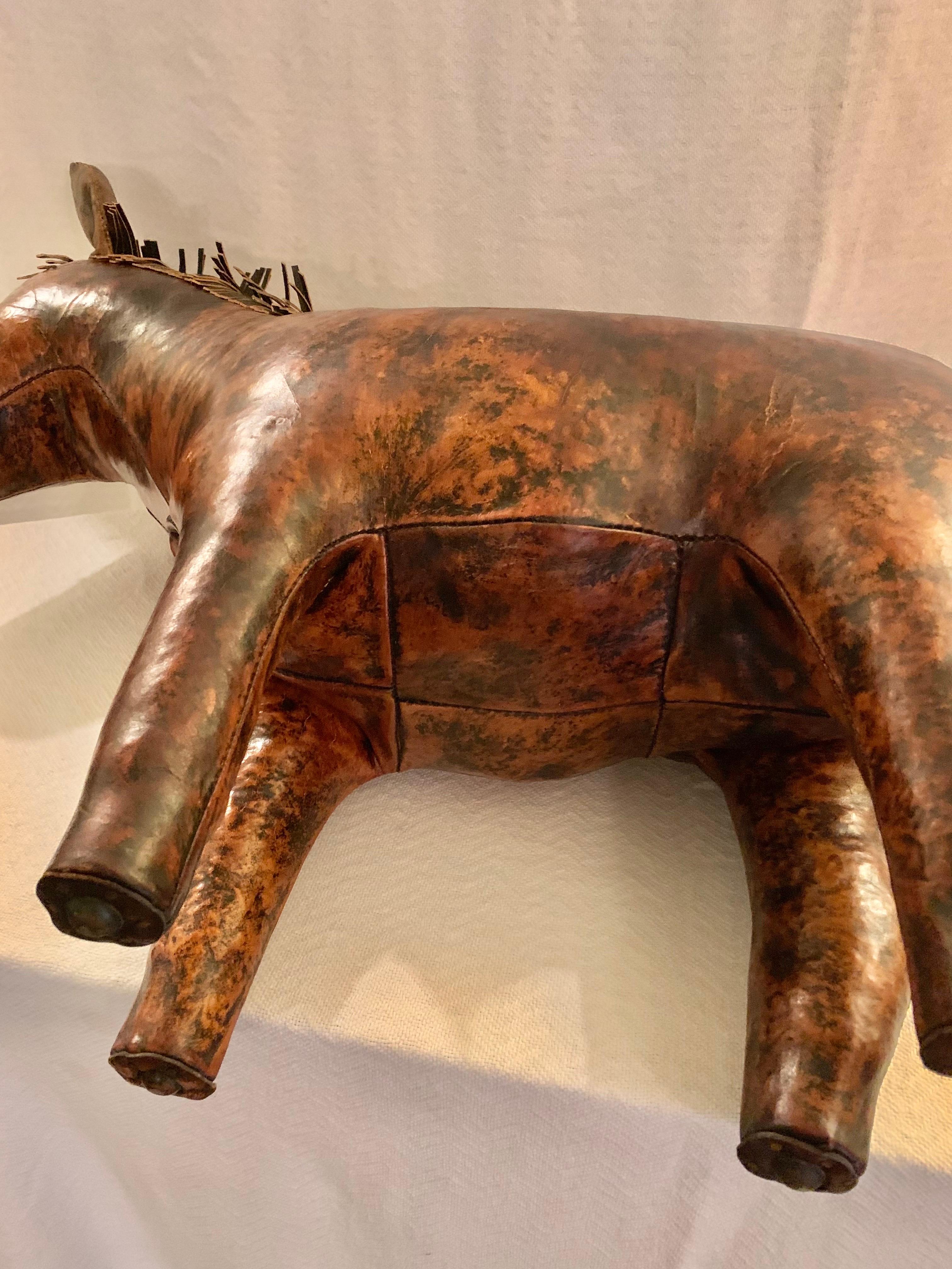 Mid 20th Century English Leather Dimitri Omersa Donkey Footstool 10
