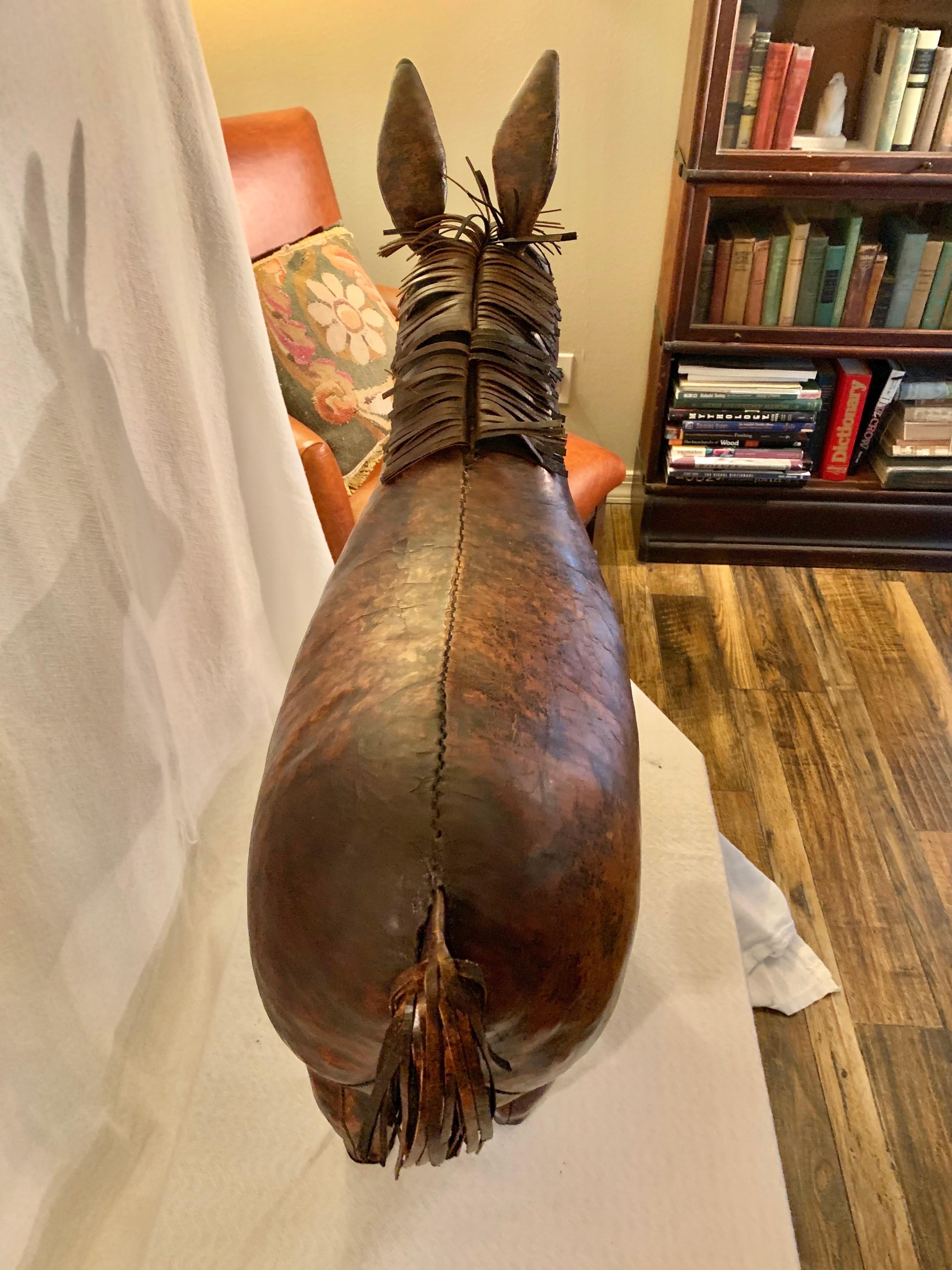 leather donkey footstool