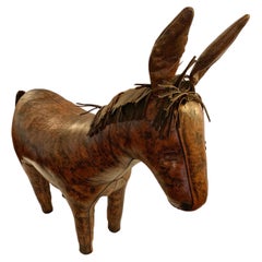 Mid 20th Century English Leather Dimitri Omersa Donkey Footstool