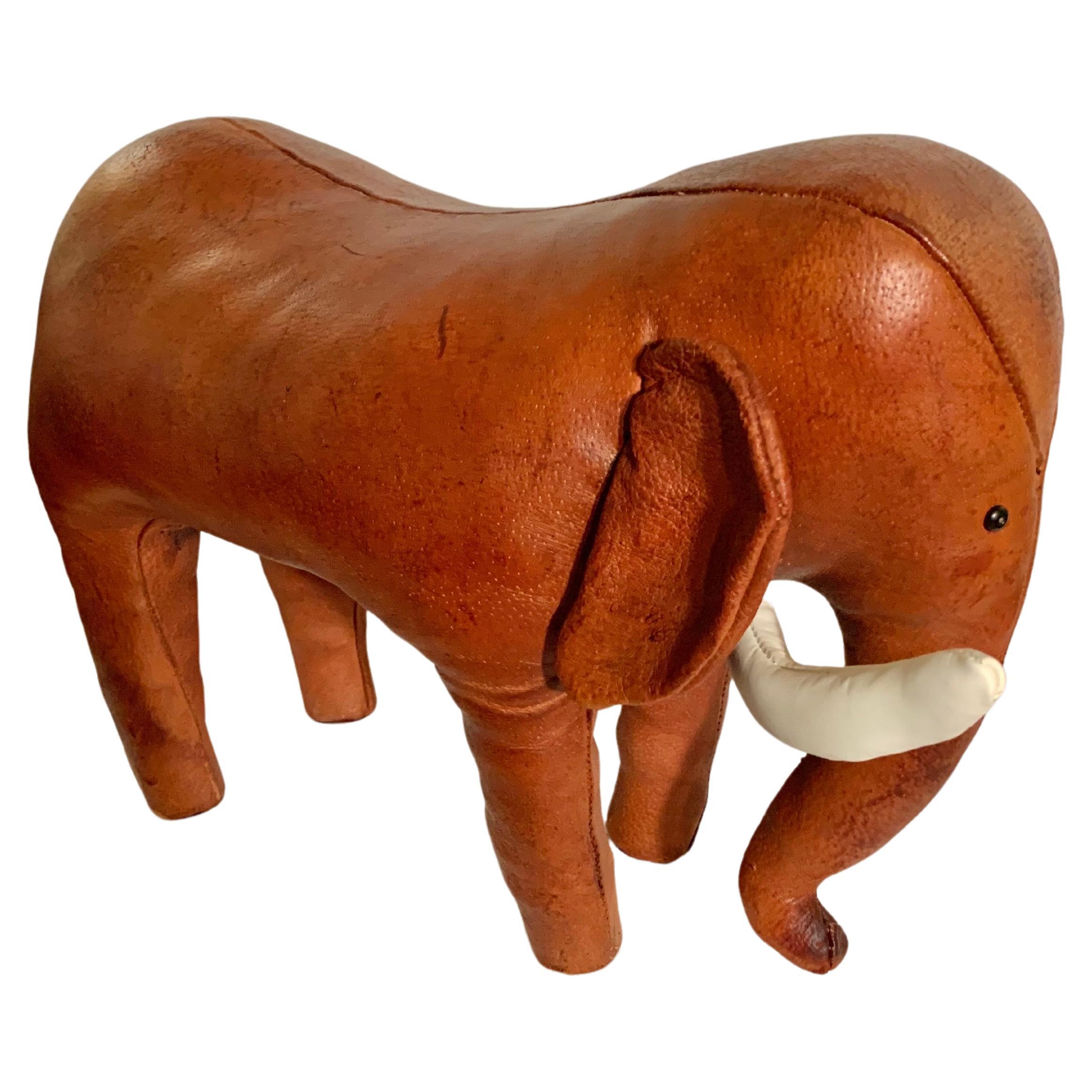 Mid 20th Century English Leather Dimitri Omersa Elephant Footstool