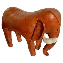 Mid 20th Century English Leather Dimitri Omersa Elephant Footstool