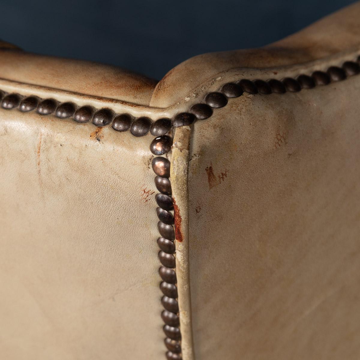Mid-20th Century English Leather Wing Back Chair, circa 1960 13