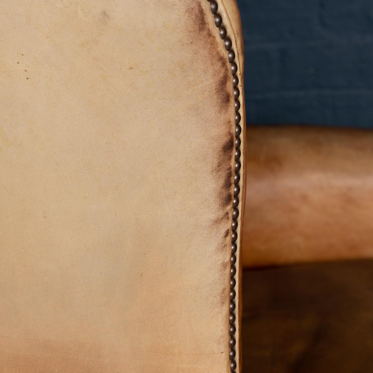 Mid-20th Century English Leather Wing Back Chair, circa 1960 14