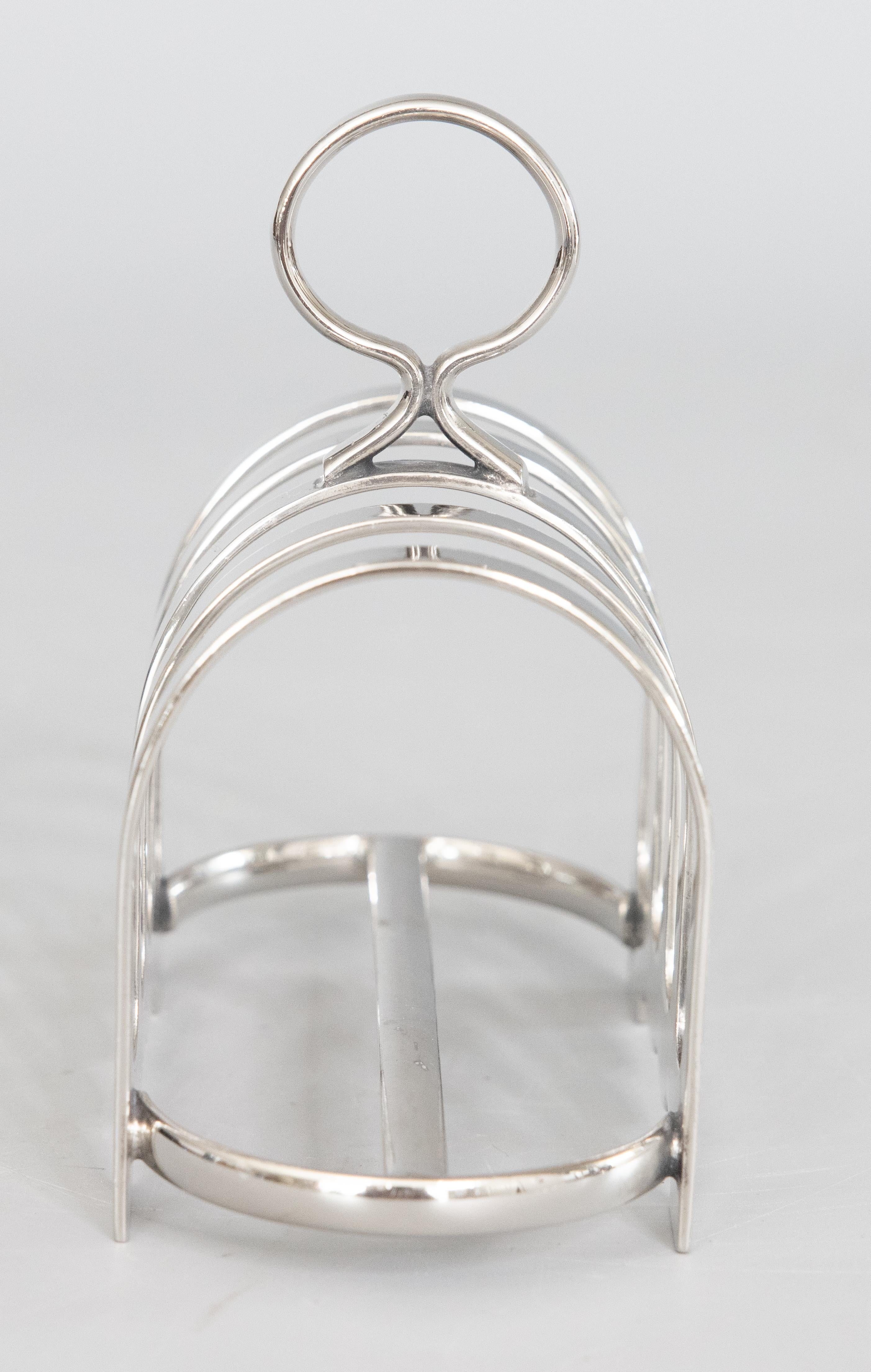 Art Deco Mid-20th Century English Mappin & Webb Silver Plate Toast Rack